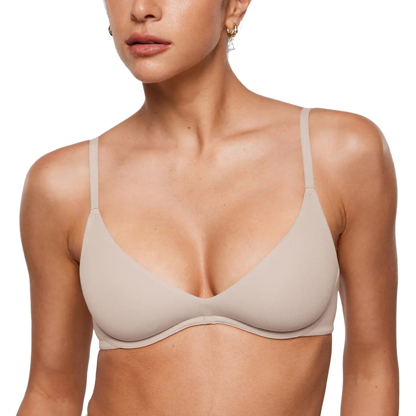 Women's Infeela Plus Plunge Bra - Unlined Underwire Sexy Demi Balconette Bras
