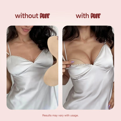PUFF Sticky Bra – VIRAL No.1 Push-up Sticky Bra, Waterproof & Sweat-proof Invisible Bra, Reusable Silicone Adhesive Bra for Women