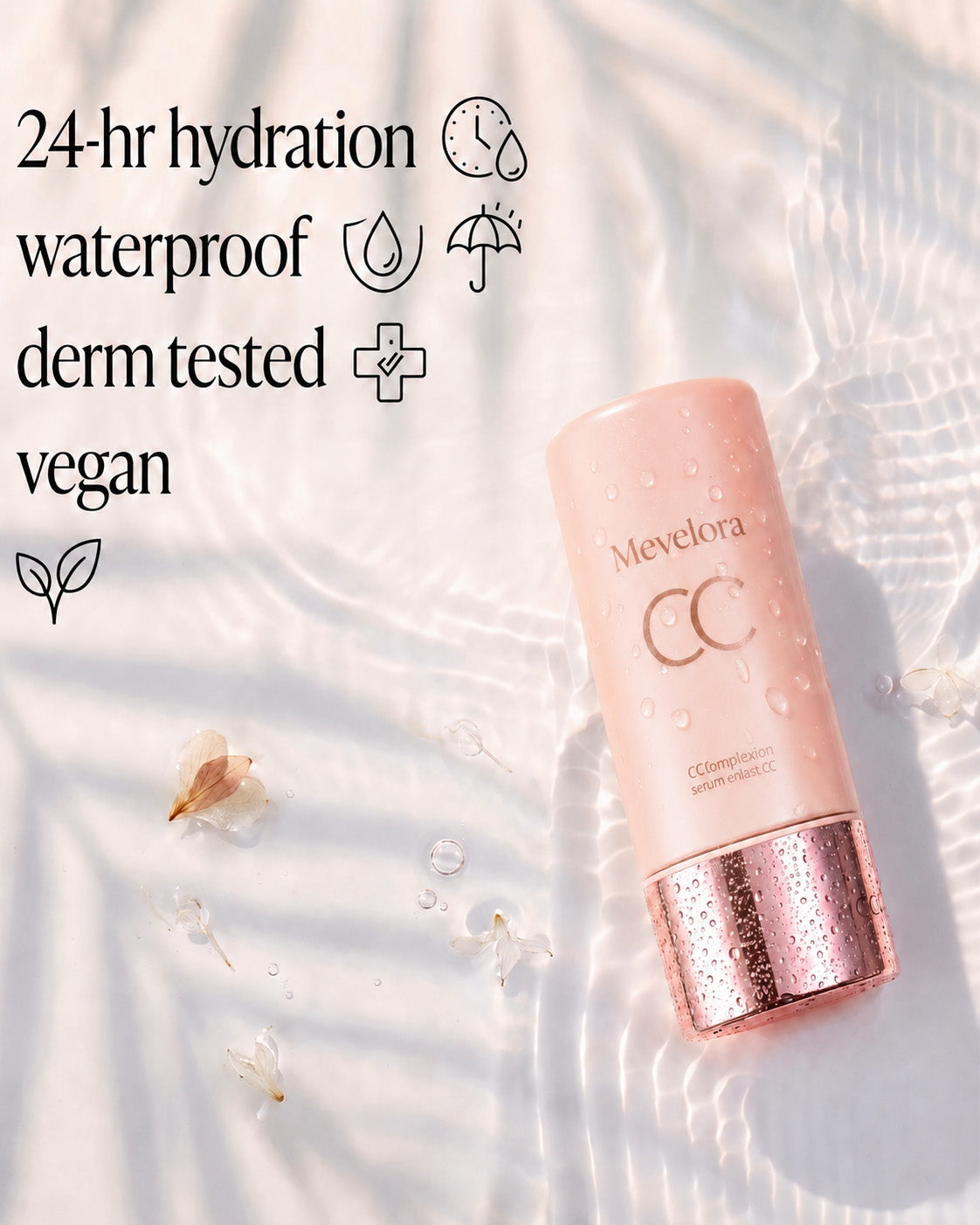 CC Color-Correcting Tinted Serum – Lightweight, Shade-Adaptive Coverage with 24H Hydration & 16H Waterproof Wear