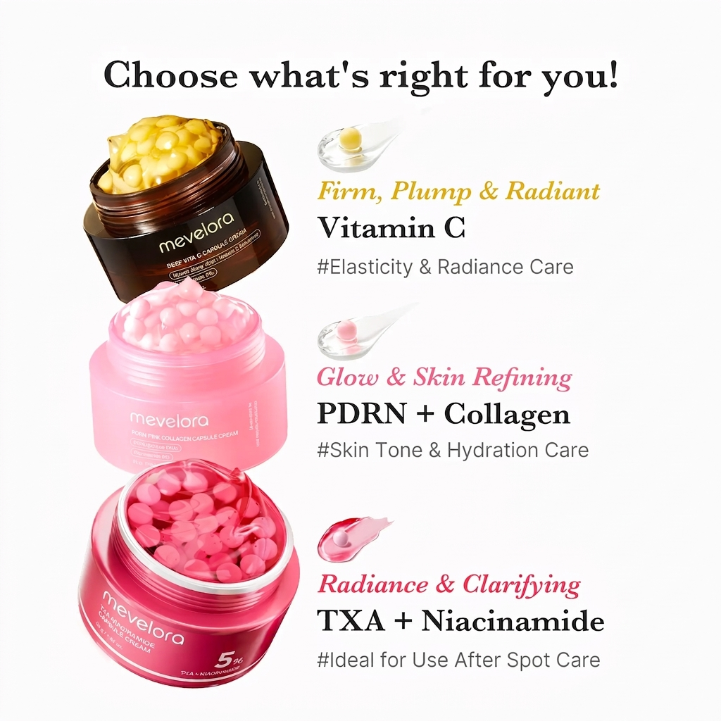 Mix & Match Boba Cream Set | Tiktok Viral Capsule Creams for Uneven Skin Tone, Glow Hydration, Korean Skincare