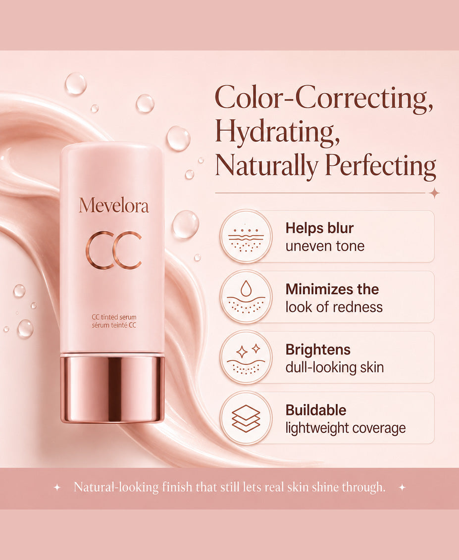 CC Color-Correcting Tinted Serum – Lightweight, Shade-Adaptive Coverage with 24H Hydration & 16H Waterproof Wear