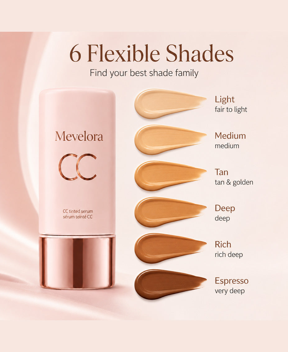 CC Color-Correcting Tinted Serum – Lightweight, Shade-Adaptive Coverage with 24H Hydration & 16H Waterproof Wear