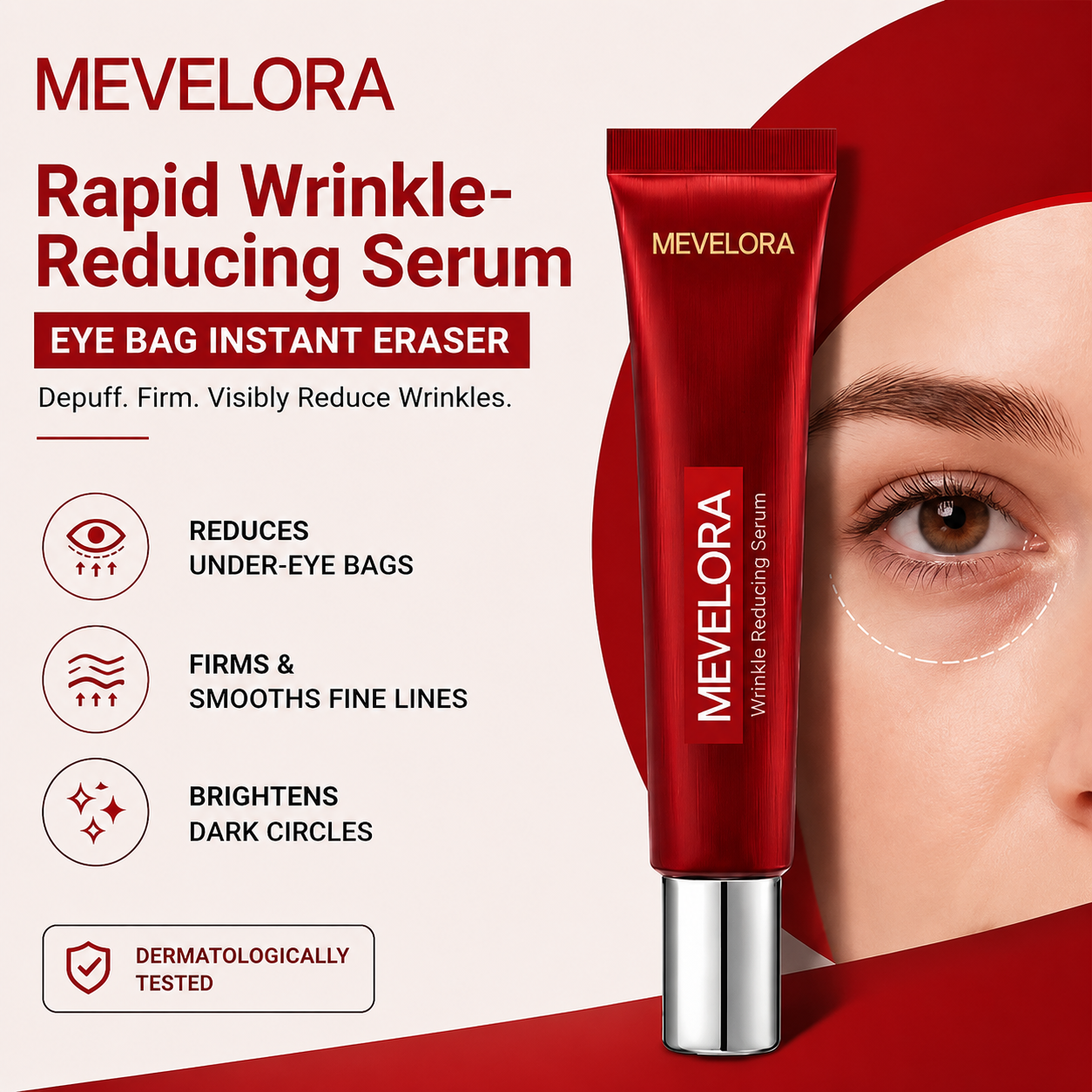Results in 60 Seconds - Mevelora Rapid Wrinkle-Reducing Serum for Wrinkles, Bags & Dark Circles