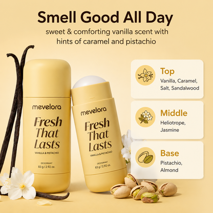 Deodorant Vanilla & Pistachio Fresh That Lasts | Brightening & Smoothing for Dark Underarms with Kojic Acid & Turmeric