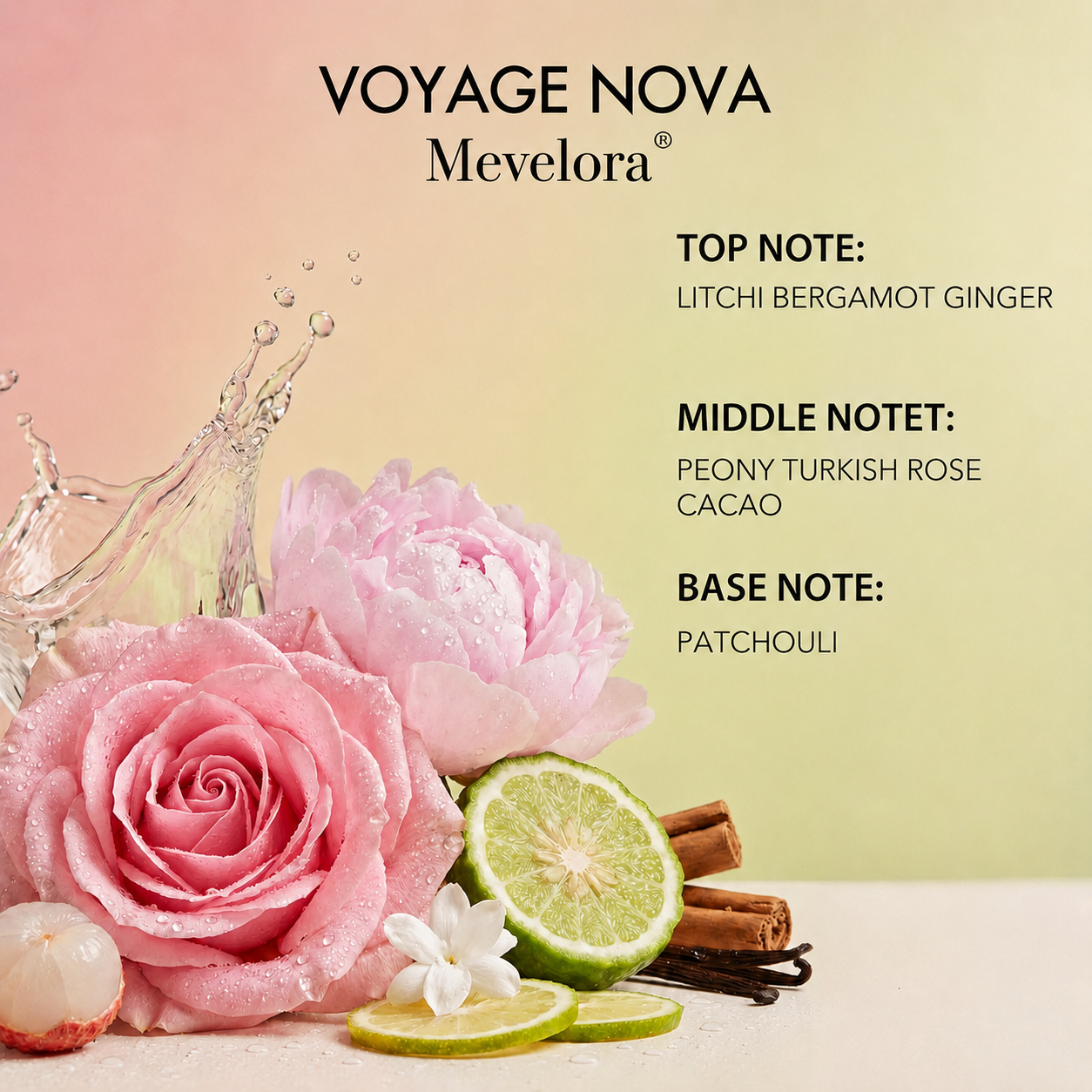 Voyage Nova Lychee Rose & Peony Extrait de Parfum