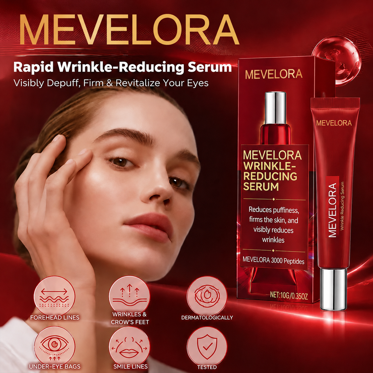 Results in 60 Seconds - Mevelora Rapid Wrinkle-Reducing Serum for Wrinkles, Bags & Dark Circles